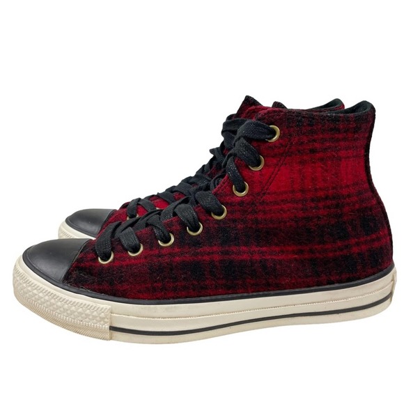 Converse Other - Converse Chuck Taylor All Star Woolrich Hi Black Red 111187 Retro Plaid Sneakers